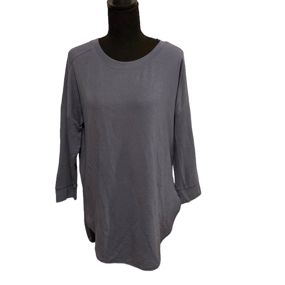 Cupid Grey Scoop Neck Long Sleeve Top L